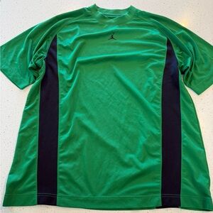 L Men's NIKE AIR Michael Jordan Green Shirt Jumpman Large Activewear Dri Fit Top